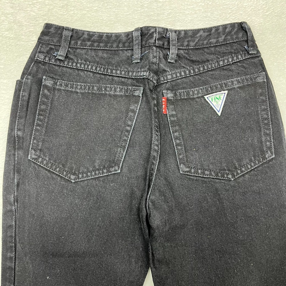 Fine Flare Jeans Women's 7/8 Black Denim Pockets Mid Rise Zip Fly Y2K - 26x28.5 - Picture 9 of 11